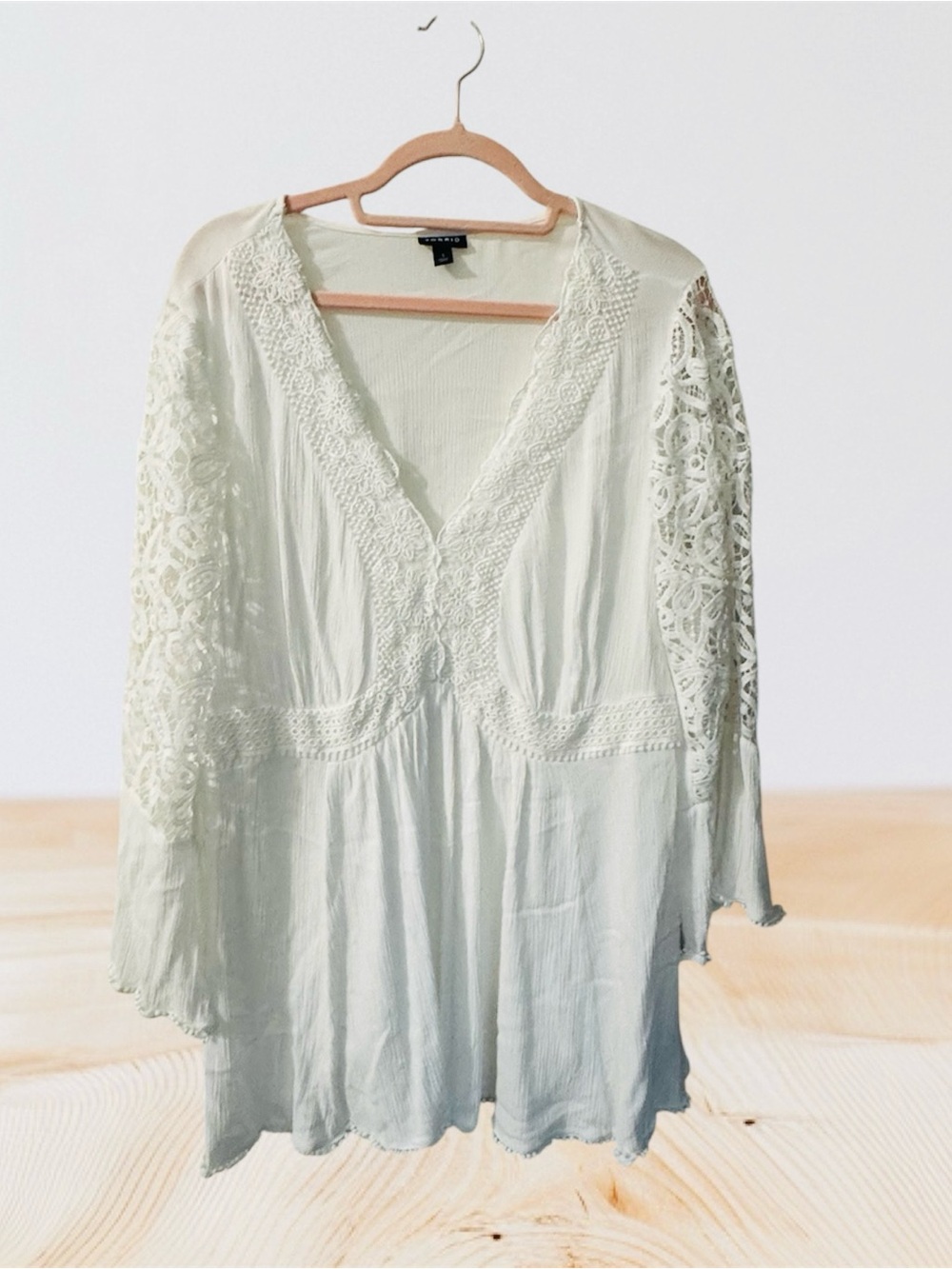torrid Crochet-Sleeve V-Neck Tunic